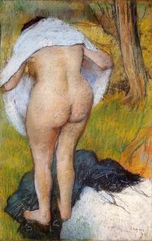 Edgar Degas : Nude Woman Pulling on Her Clothes